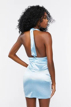 Satin Halter Mini Dress