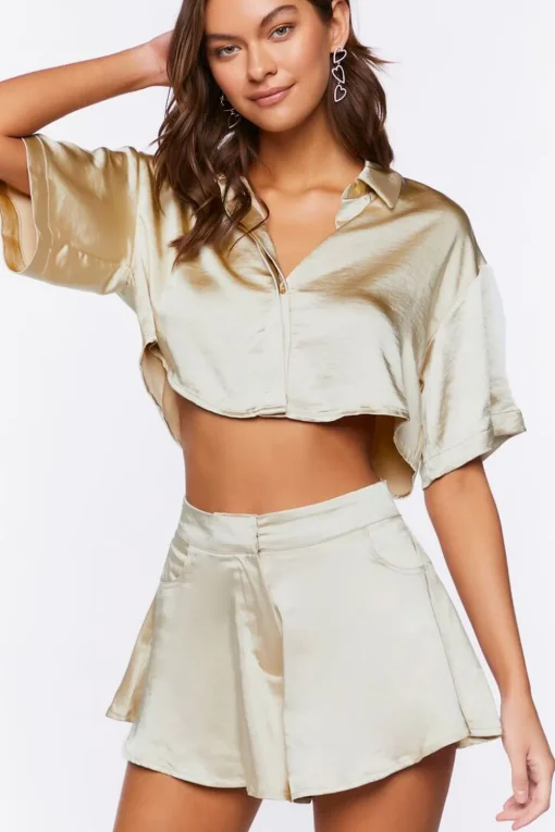 Satin High-Rise Shorts