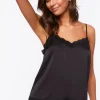 Satin Lace-Trim Cami
