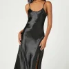 Satin Midi Cami Slip Dress