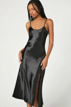 Satin Midi Cami Slip Dress