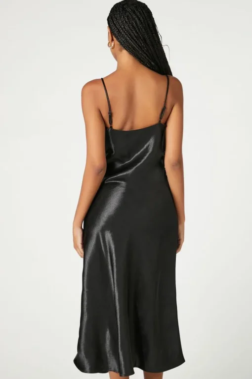 Satin Midi Cami Slip Dress
