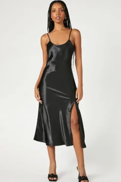 Satin Midi Cami Slip Dress