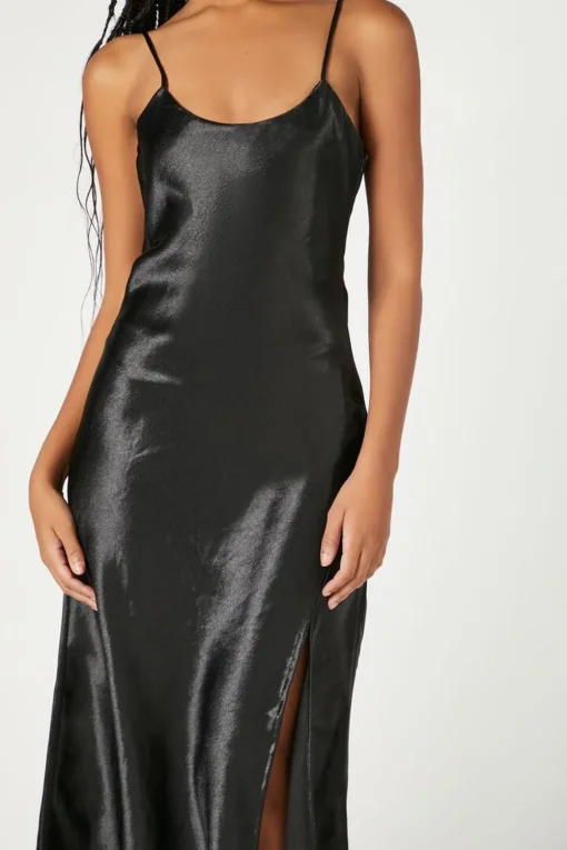 Satin Midi Cami Slip Dress