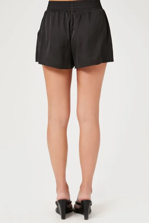 Satin Mid-Rise Shorts