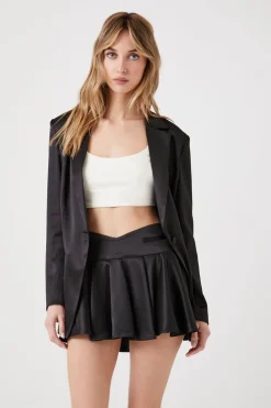 Satin Notched Lapel Blazer