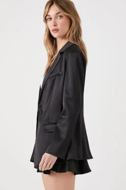 Satin Notched Lapel Blazer