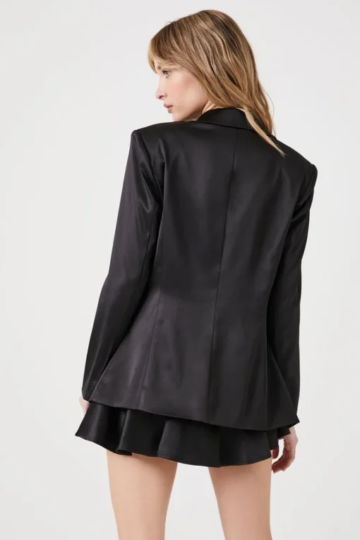 Satin Notched Lapel Blazer