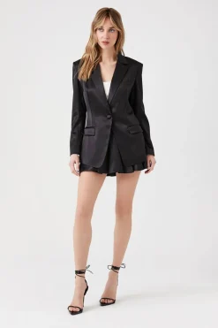 Satin Notched Lapel Blazer