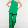 Satin One-Shoulder Top & Pants Set