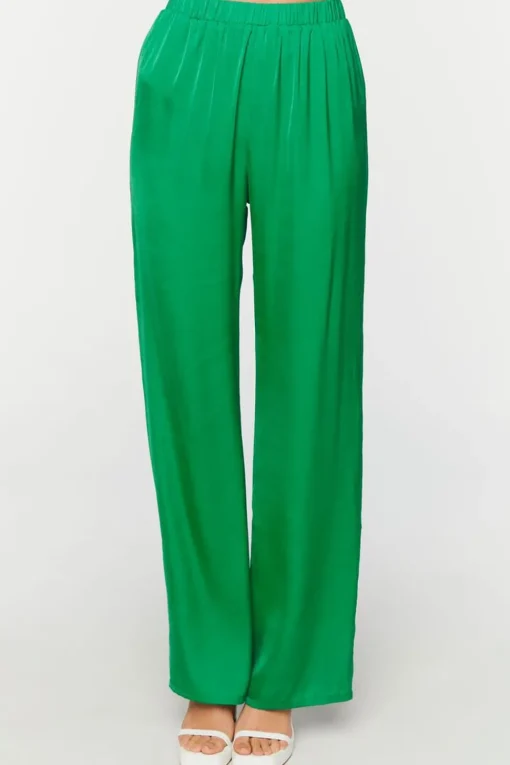 Satin One-Shoulder Top & Pants Set