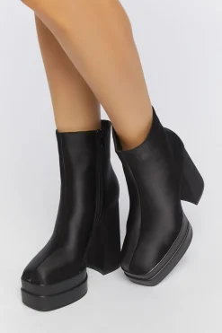 Satin Platform Booties