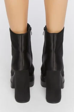Satin Platform Booties