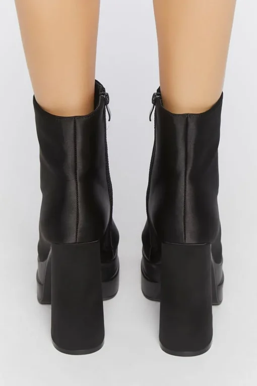 Satin Platform Booties