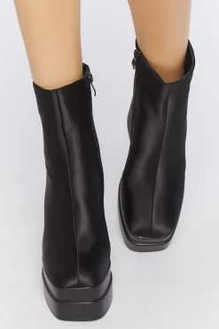 Satin Platform Booties