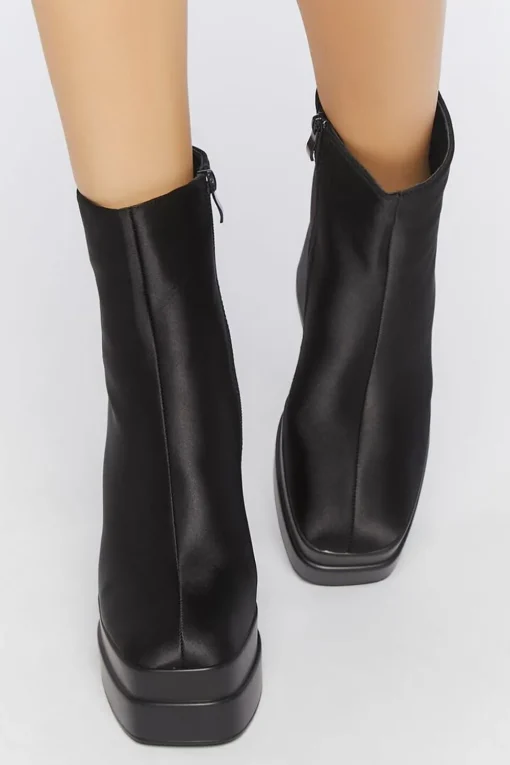 Satin Platform Booties