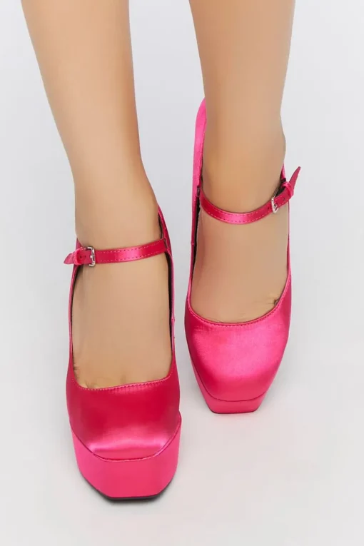 Satin Platform Pumps