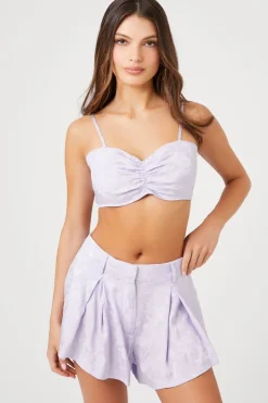 Satin Pleated Shorts