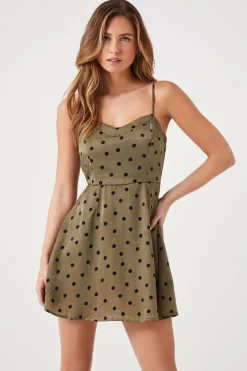 Satin Polka Dot Mini Dress