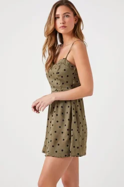 Satin Polka Dot Mini Dress