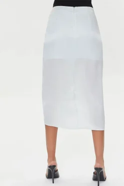 Satin Ruched Drawstring Skirt