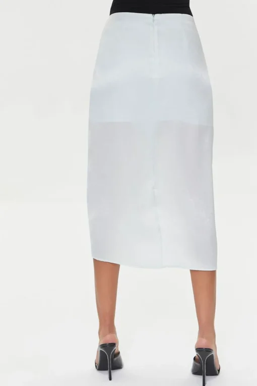 Satin Ruched Drawstring Skirt