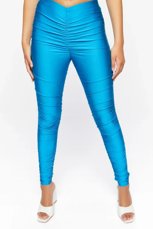 Satin Ruched Leggings