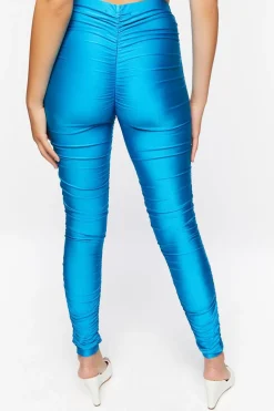 Satin Ruched Leggings