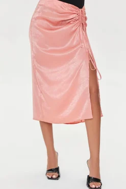 Satin Ruched Skirt