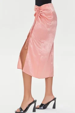 Satin Ruched Skirt