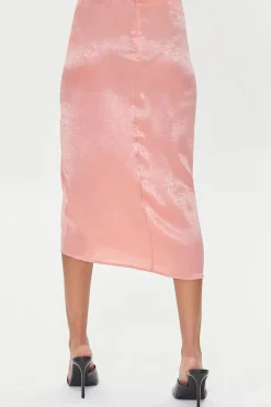 Satin Ruched Skirt