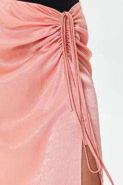 Satin Ruched Skirt