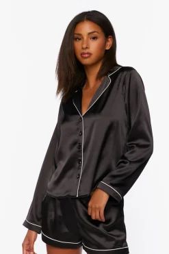 Satin Shirt & Shorts Pajama Set