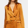 Satin Split-Sleeve Blazer