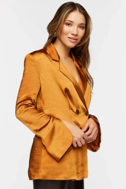 Satin Split-Sleeve Blazer