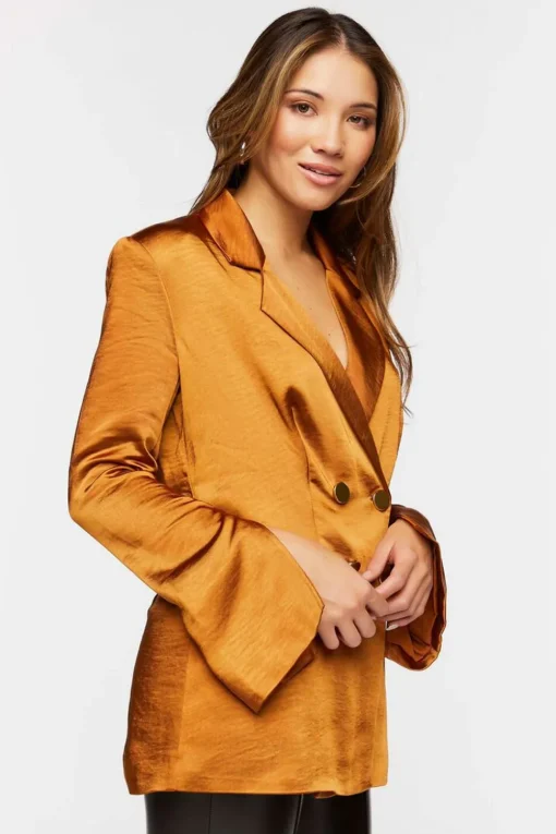 Satin Split-Sleeve Blazer