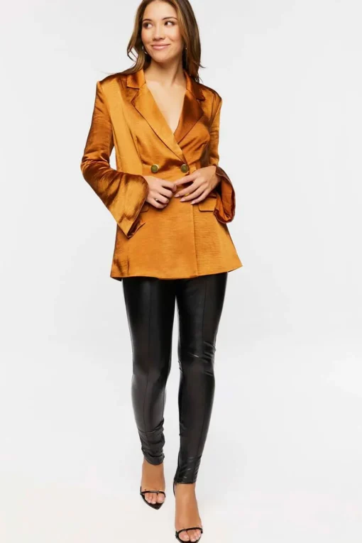 Satin Split-Sleeve Blazer