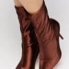 Satin Stiletto Sock Booties