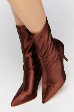 Satin Stiletto Sock Booties