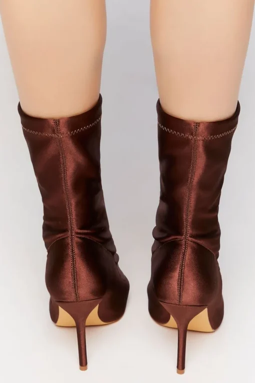 Satin Stiletto Sock Booties
