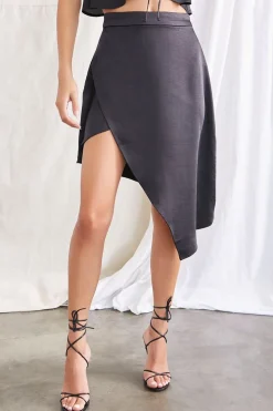 Satin Tulip-Hem Skirt