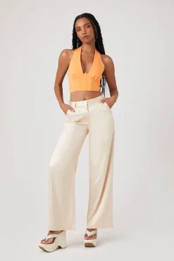 Satin Wide-Leg Pants