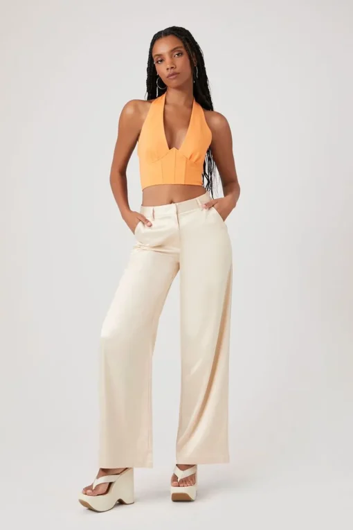 Satin Wide-Leg Pants