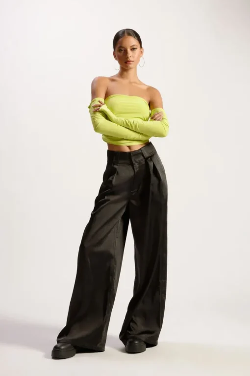 Satin Wide-Leg Pants