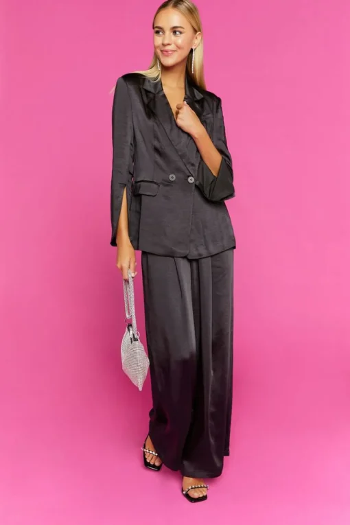 Satin Wide-Leg Pants
