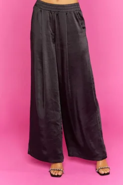 Satin Wide-Leg Pants