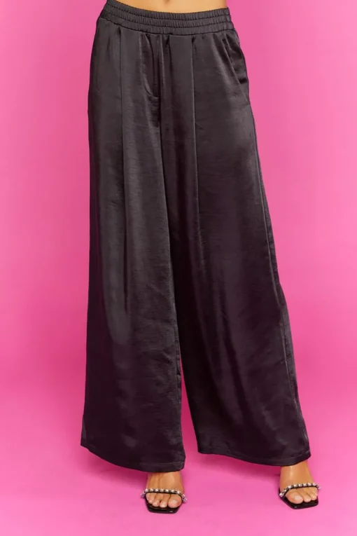 Satin Wide-Leg Pants
