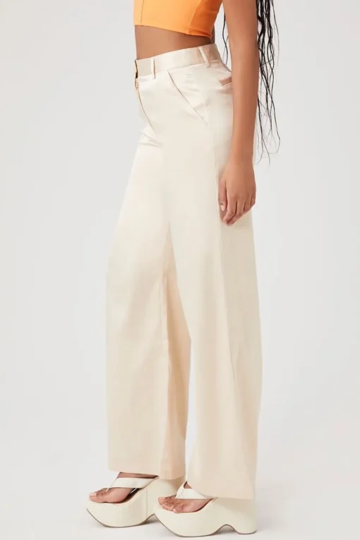 Satin Wide-Leg Pants