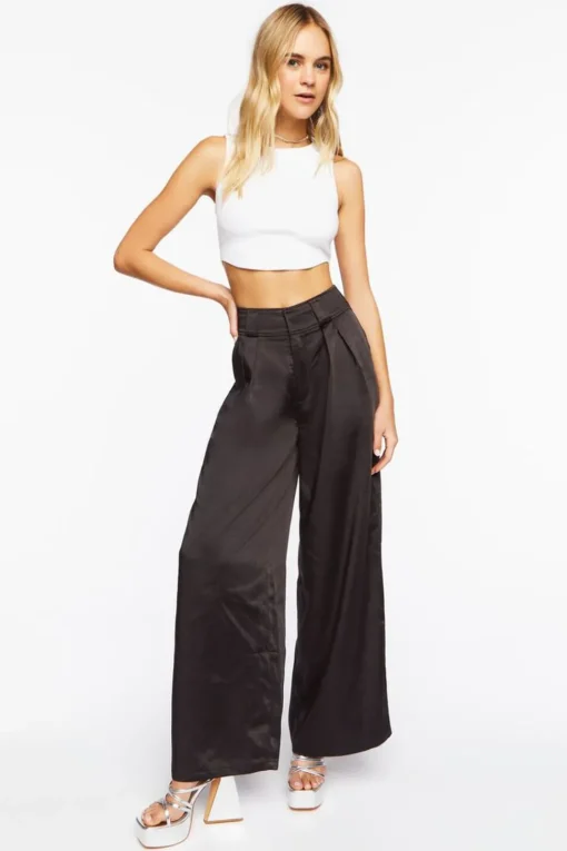 Satin Wide-Leg Pants
