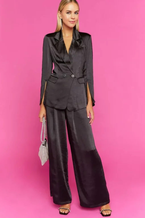 Satin Wide-Leg Pants